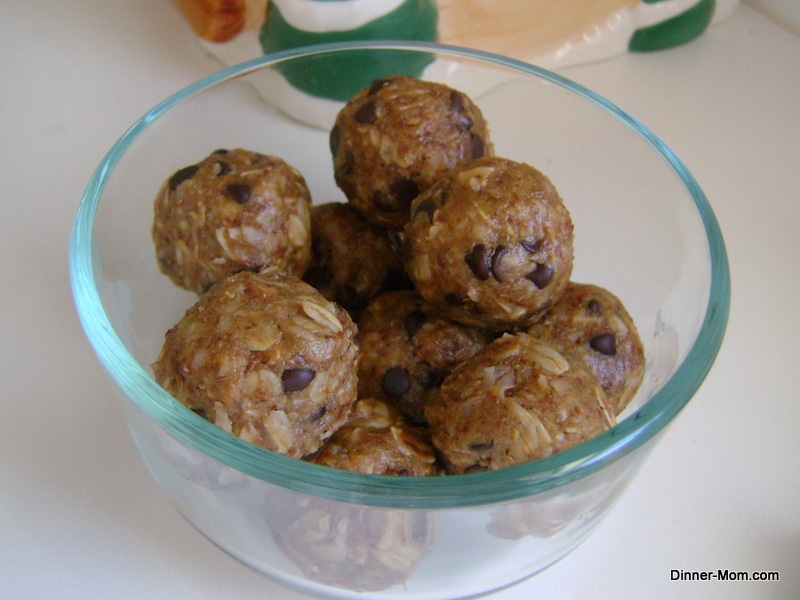 Energy Bites with SunButter in a bowl.