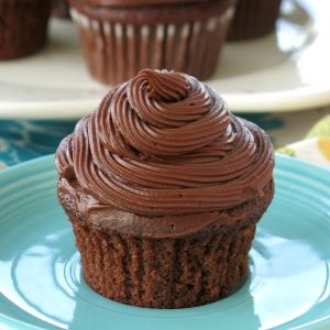 Vegan Chocolate Cupcake Recipe on plate