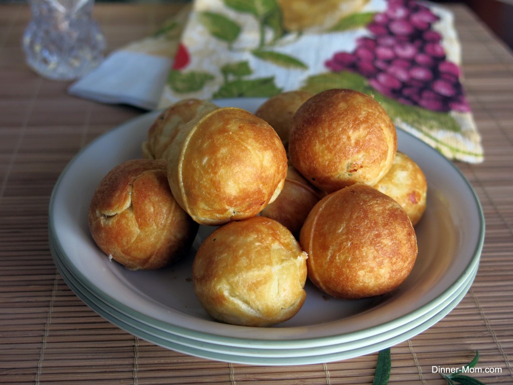 Pizza Bites from Babycakes Cake Pop Maker piled on a plate