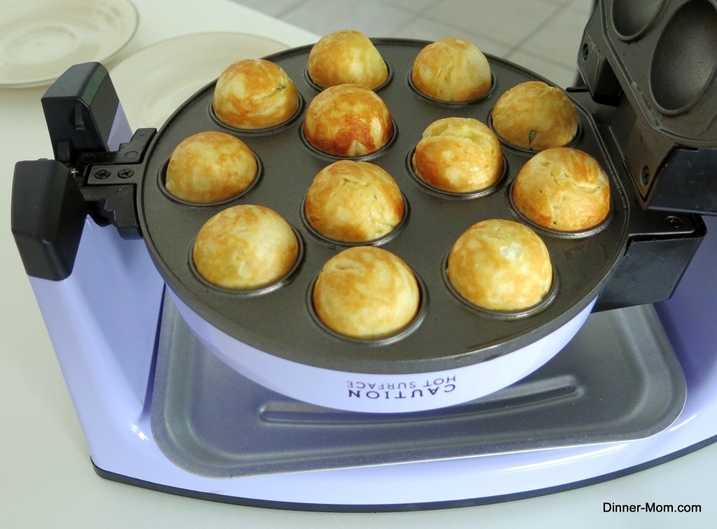 Pizza bites after cooking in Babycakes Cake Pop Maker