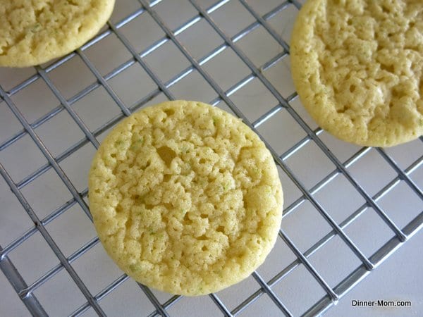 Key Lime Cookies on a cooling rack