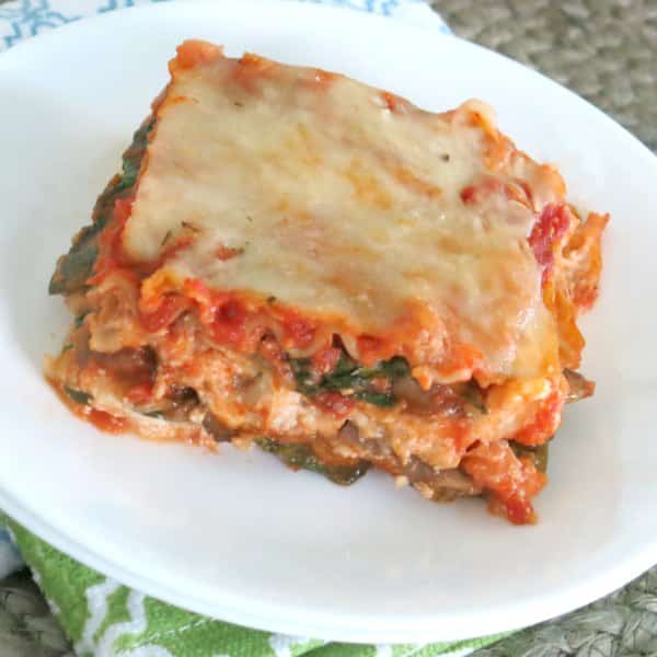 Roasted Vegetable Lasagna on plate