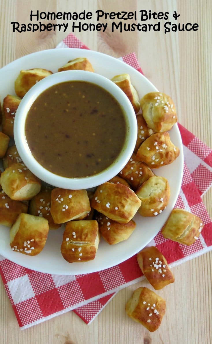 Pretzel Bites and Raspberry Honey Mustard Sauce The DinnerMom