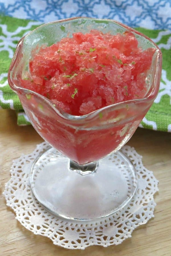 Watermelon Granita in serving dish