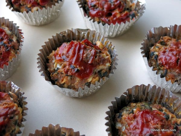 Meatloaf Muffins in aluminum baking liners