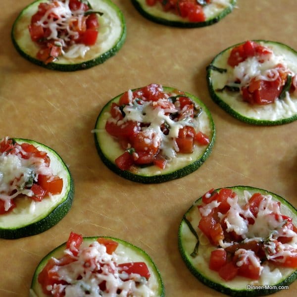 Zucchini Bruschetta on cutting board