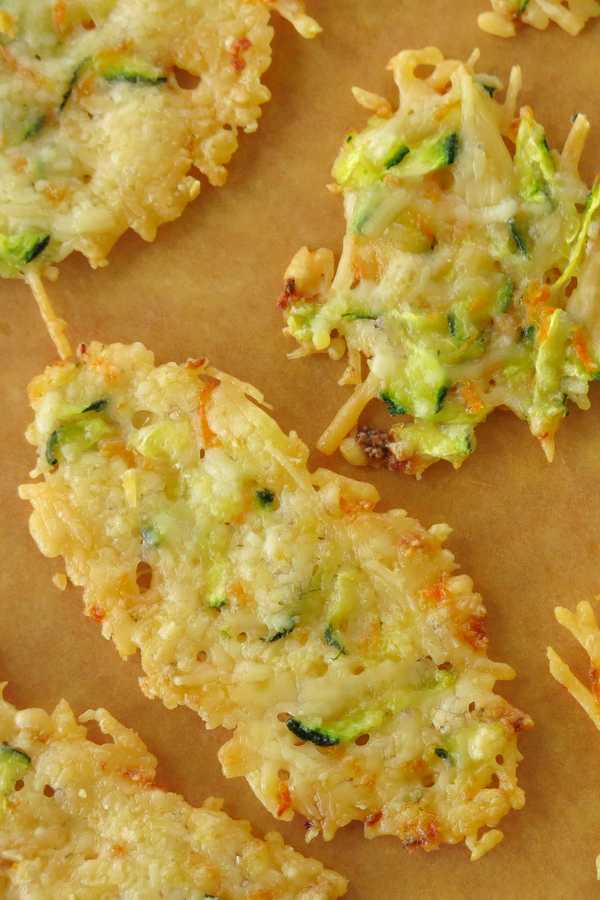 Parmesan Crisps baked with zucchini and carrots