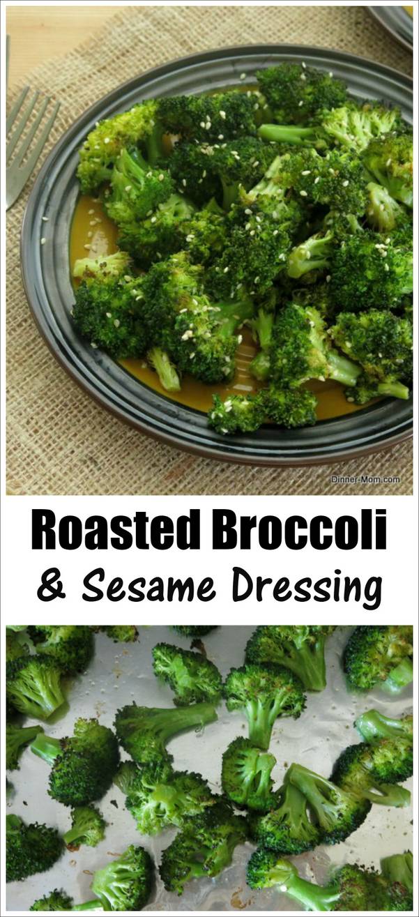 Roasted Broccoli with Sesame Dressing The DinnerMom