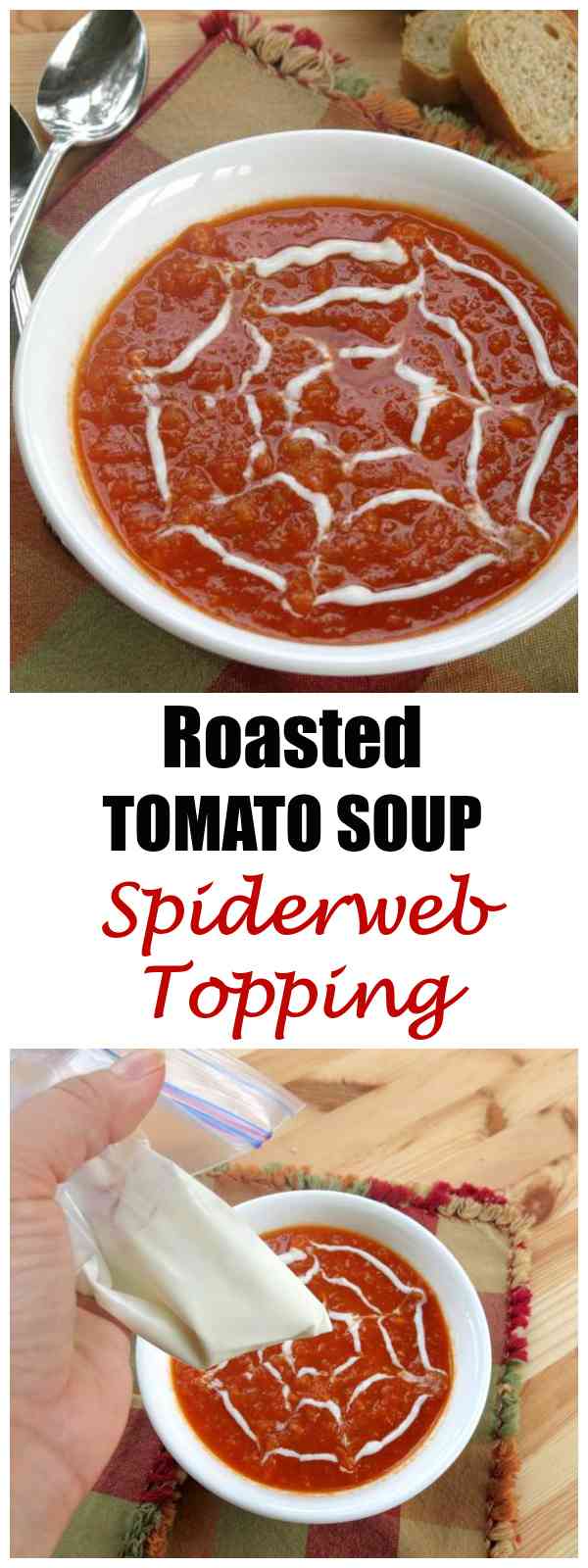 Roasted Tomato Soup Spiderweb Topping Recipe