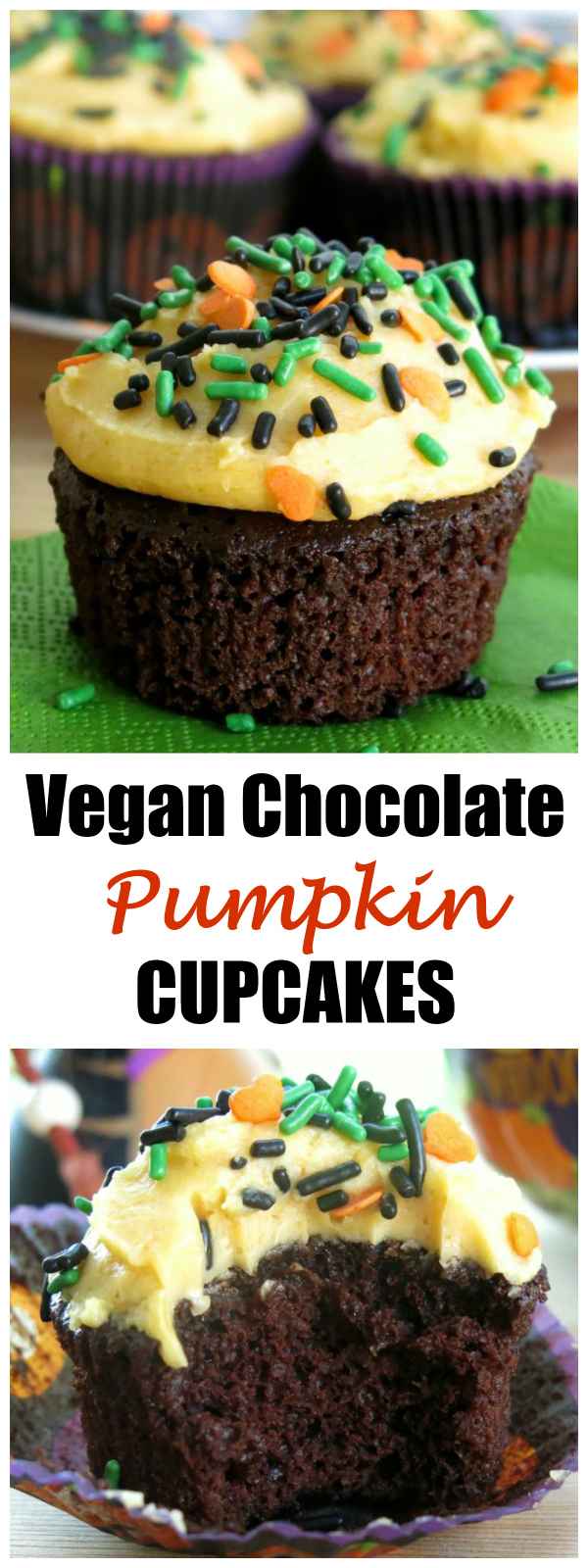 Vegan Chocolate Pumpkin Cupcakes