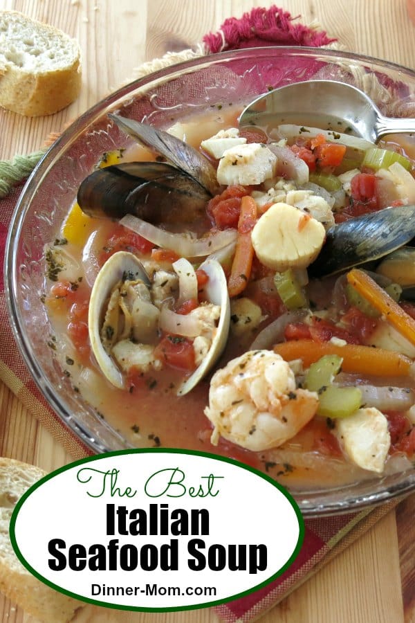 The Best Italian Seafood Soup Recipe is healthy, takes one pot and is low-carb and gluten-free. Perfect for Christmas Eve dinner, a beach weekend or any time if you are a seafood lover! #seafoodsoup #healthyrecipes