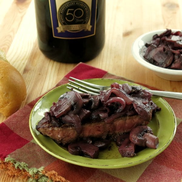 Burgundy Mushroom Sauce over Beef 