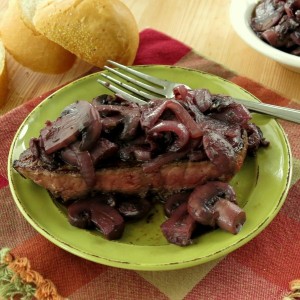 Burgundy Mushroom Sauce over Beef