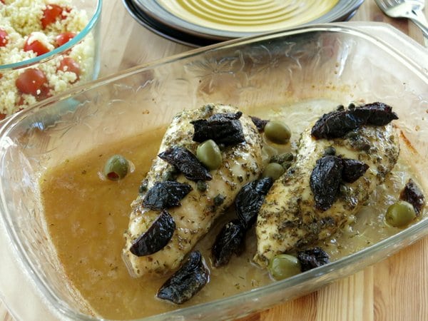  Pollo Marbella con prugne e olive in teglia