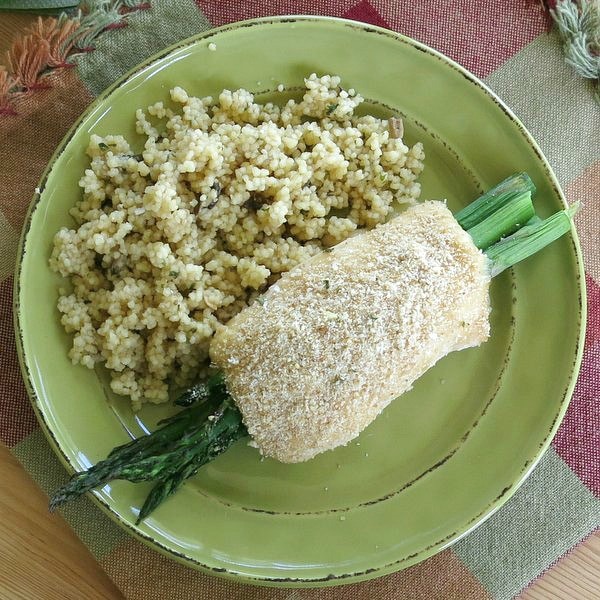 Chicken Asparagus Roll-ups on plate