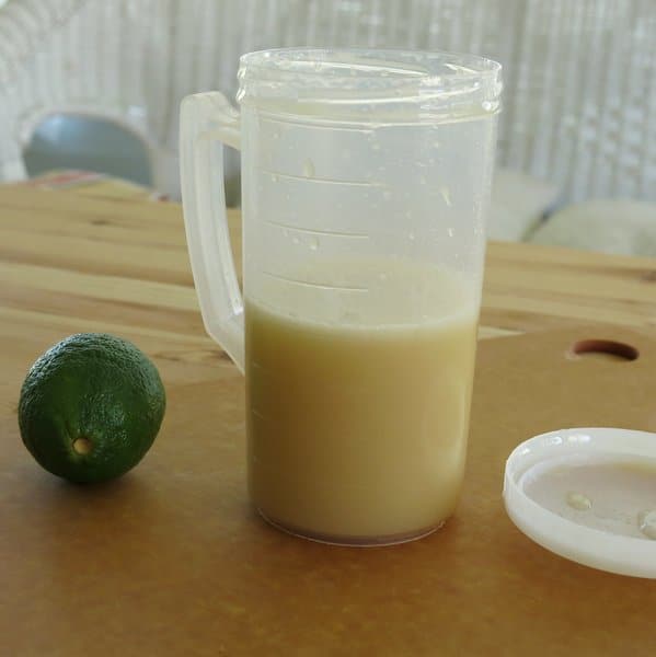 Honey Lime Dressing in jar.