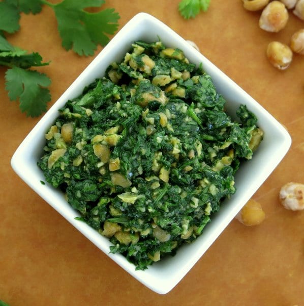 Cilantro Pesto with Chick Peas