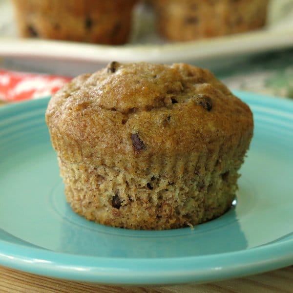 Healthy Banana Muffin with Greek Yogurt on plate