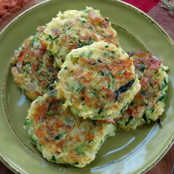 Zucchini Cakes with Feta and Red Onion Recipe