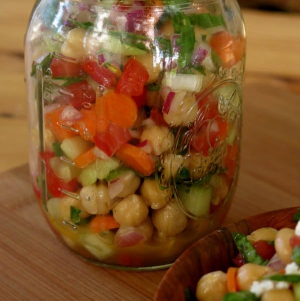 Pack Chick Pea Salad in Mason Jars for an Easy Lunch