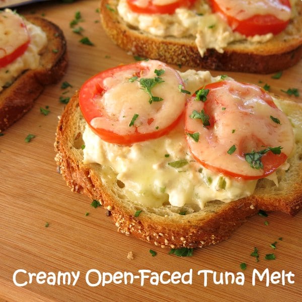 Creamy Open Faced Tuna Melt Sandwiches BumbleBeeB2S The DinnerMom