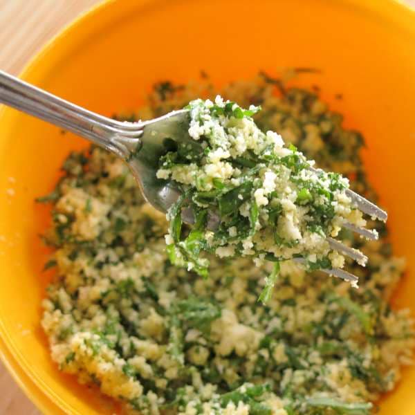 Parmesan Herb Breading for Pork Tenderloin on fork