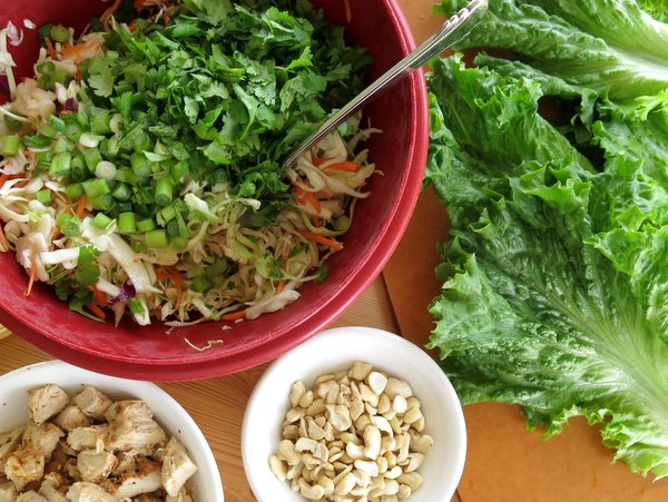 Ingredients for Asian Chicken Lettuce Wraps