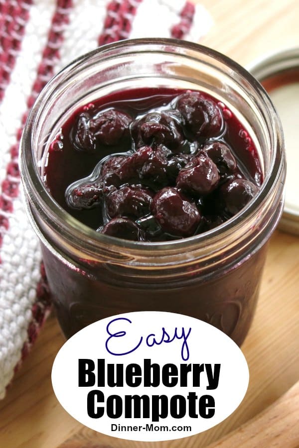 Make this easy Blueberry Compote recipe and spoon it over waffles, oatmeal, pancakes, cheesecake or ice cream. You control the amount of sugar! #blueberrycompote #breakfastrecipes #dessertrecipes