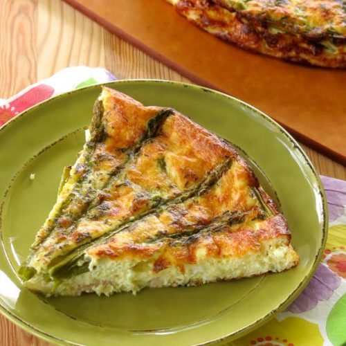 Crustless Asparagus Quiche Recipe with Ham