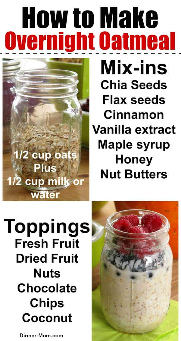 Make Overnight Oatmeal in a Jar for quick and healthy breakfasts all week long! #overnightoatmeal #breakfast