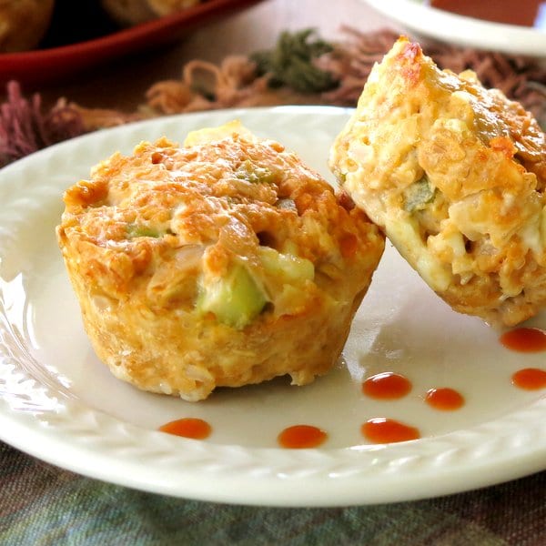 Buffalo Chicken Meatloaf Cups Recipe on a plate