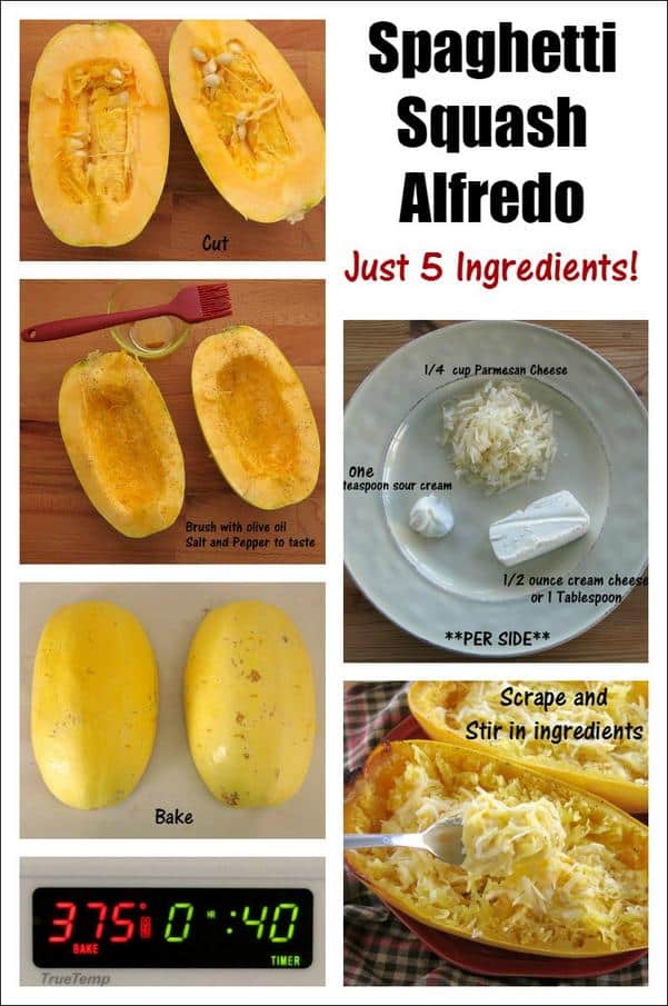 Spaghetti Squash Alfredo Recipe with Just 5 Ingredients graphic