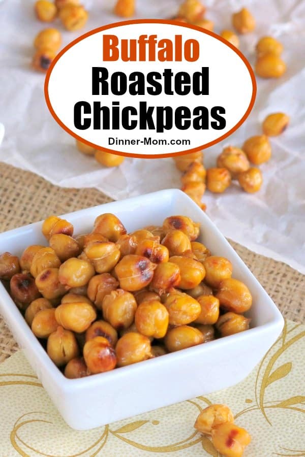 Buffalo Roasted Chickpeas are sweet and spicy and addictive. But, that's ok they're healthy too!. #buffaloroastedchickpeas #healthysnacks