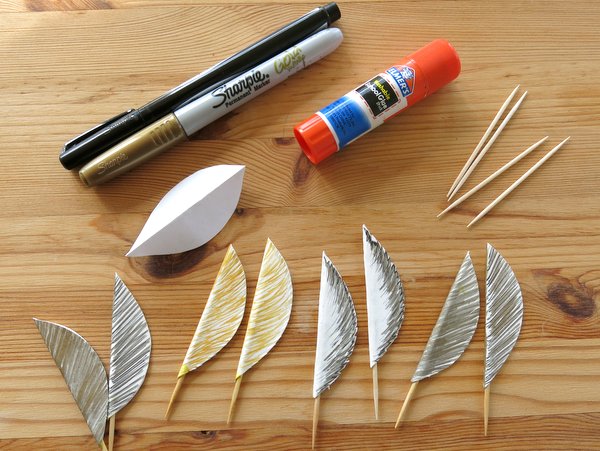 Items Needed for Golden Snitch Wings.