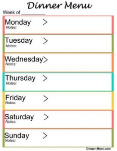 How To Meal Plan Free Weekly Dinner Menu Templates The Dinner Mom