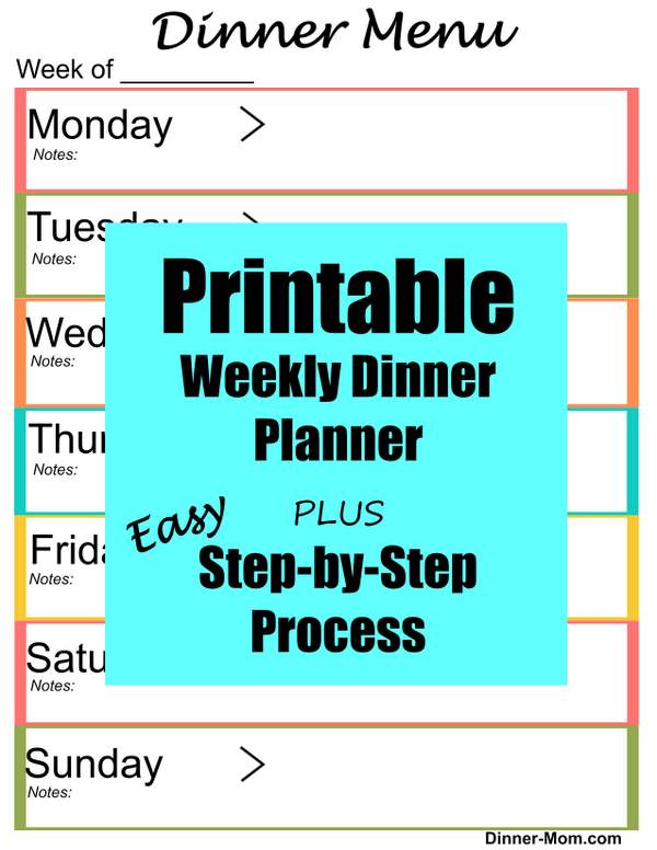 Step by Step Process to Make a Weekly Dinner Plan