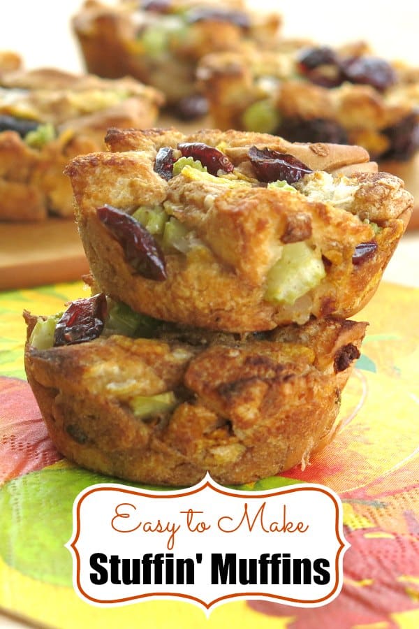 These Thanksgiving Stuffing Muffins have just 6 ingredients. They're vegan and can be made gluten-free which means EVERYONE will enjoy them! Easy, recipe that can be made ahead for a stress-less holiday! #stuffingmuffins #thanksgiving