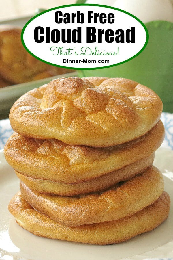 Carb Free Cloud Bread uses ricotta cheese and fresh garlic. Keto and gluten-free. We made some adjustments to the recipe phenomenon that made it DELICIOUS! #cloudbread #ketodiet #lowcarb