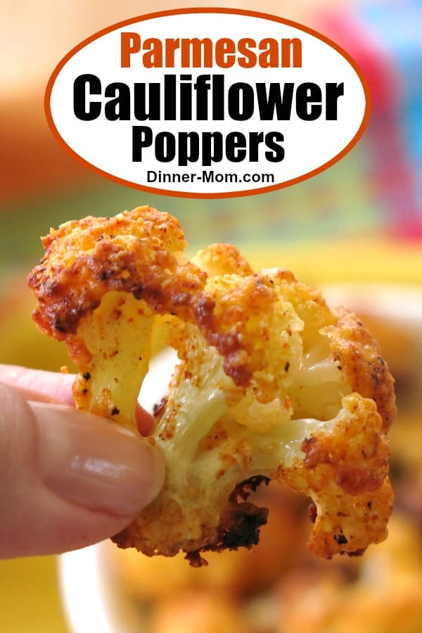 Parmesan Cauliflower Poppers are a healthy snack that just happens to be low-carb and keto-friendly too! Make plenty because they go fast! #cauliflowerpoppers #healthysnack