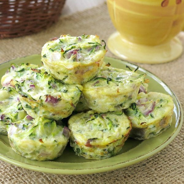 Low-carb Zucchini Egg Muffins on plate