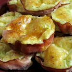 Ham Quiche Cups stacked on plate