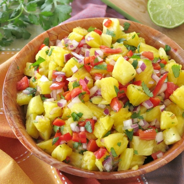 Easy Pineapple Salsa Recipe in bowl.