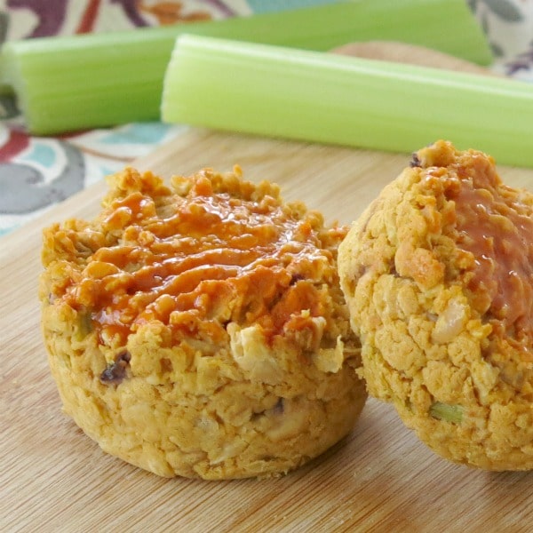 Vegan meatloaf recipe with beans on plate with celery