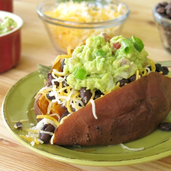 Mexican Stuffed Sweet Potato on plate