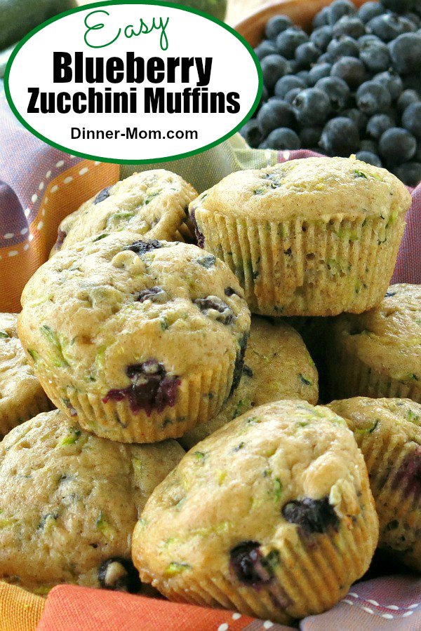 Blueberry Zucchini Muffins with Greek yogurt combine two powerhouse ingredients into a healthy snack or breakfast in this easy recipe! #zucchinimuffins