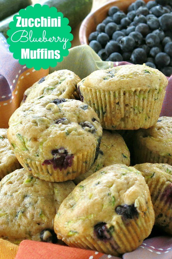 Zucchini Blueberry Muffins with Greek yogurt combine two powerhouse ingredients into a healthy snack or breakfast in this easy recipe! #ad #wishfarms #sundaysupper #dinnermom #zucchini #blueberry #muffin #breakfast #healthysnack
