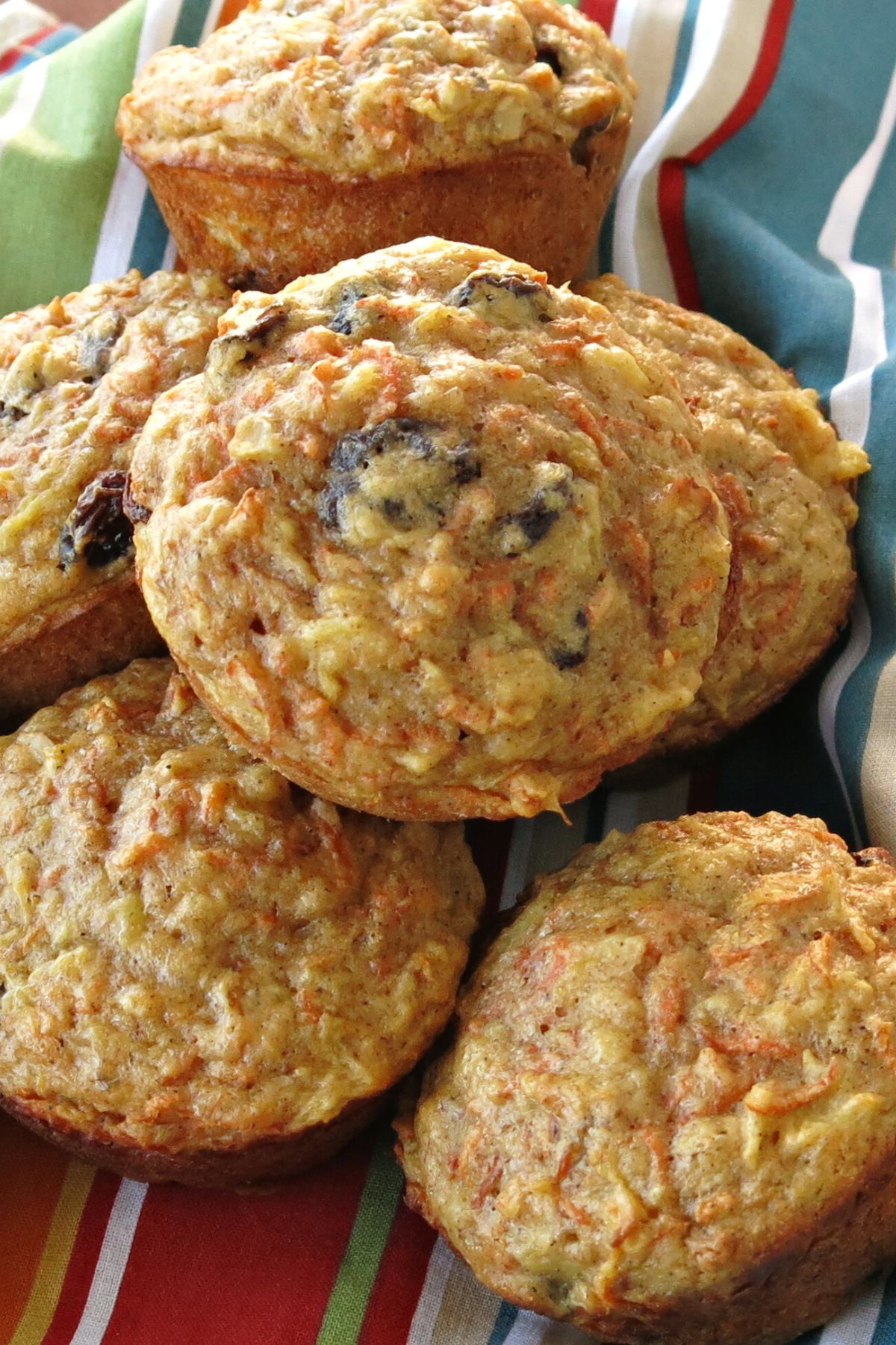 Basket of carrot cake muffins with pineapple.