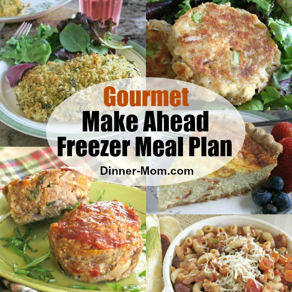 Collage of Gourmet Make Ahead Freezer Recipes.