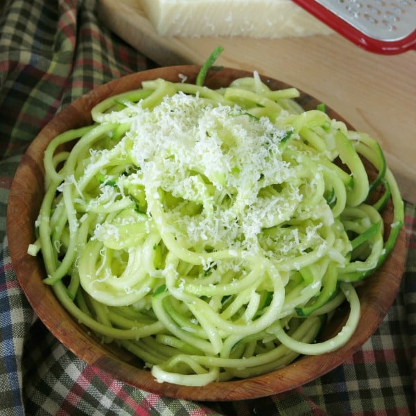 Garlic Parmesan Zucchini Noodles in a bowl