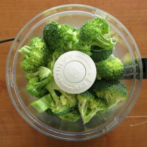 Broccoli in food processor